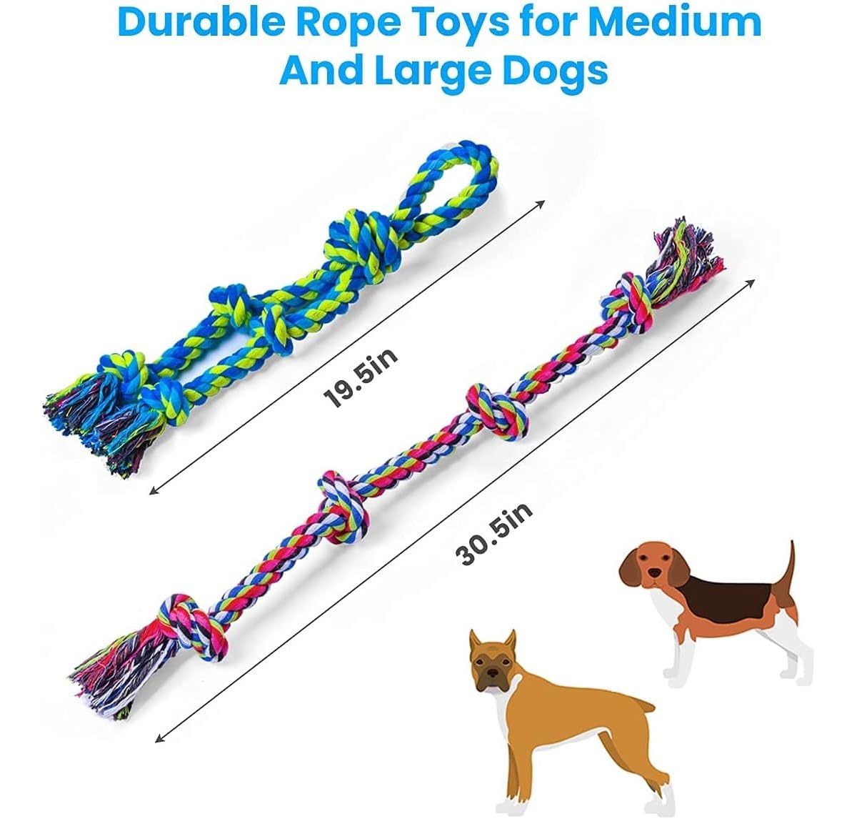 Dog Rope Toy Aggressive Chewers - 대형견에게 적합한 튼튼한 로프 장난감, 강한