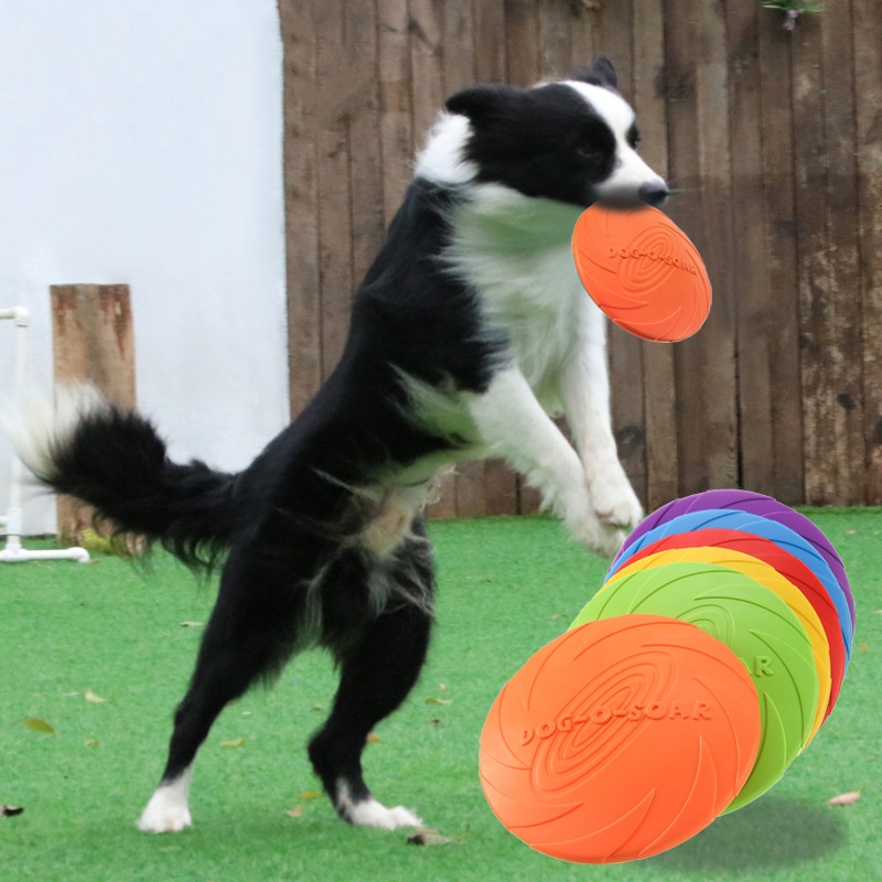 Flying Disc Dog Training Toy - 강아지와 고양이를 위한 상호작용형 실리콘 비행접시