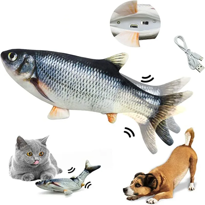 고양이 장난감, 물고기 모양 USB 충전식, 상호작용형 - Electric Floppy Fish Dog Toy 리뷰 및 가격